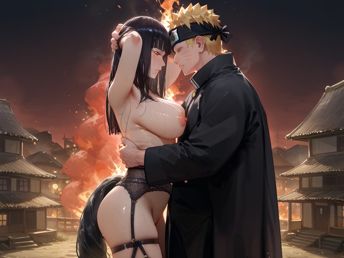 Oily Skin, Hinata Hyuuga, Hinata Down In Front Of Naruto Hentai AI Porn