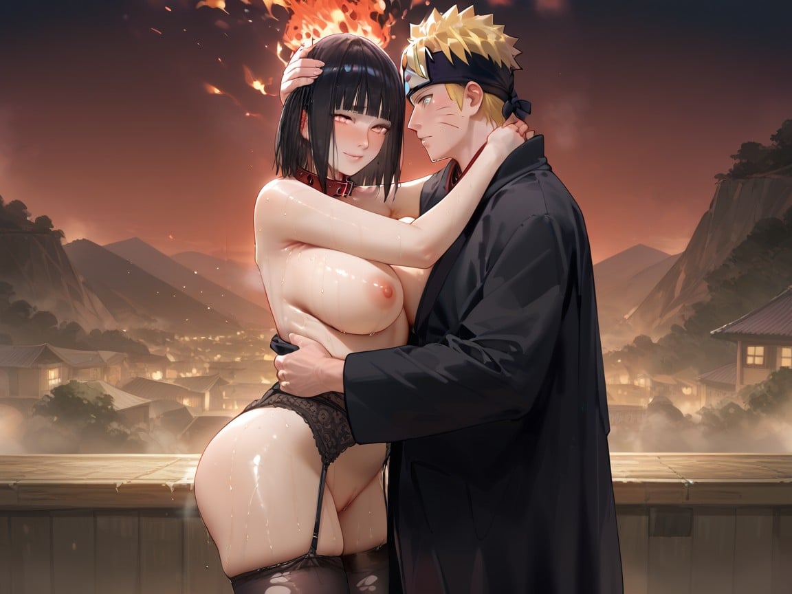 Chests Exposed, Hinata Hyuuga, Naruto Uzimaki Hentai IA