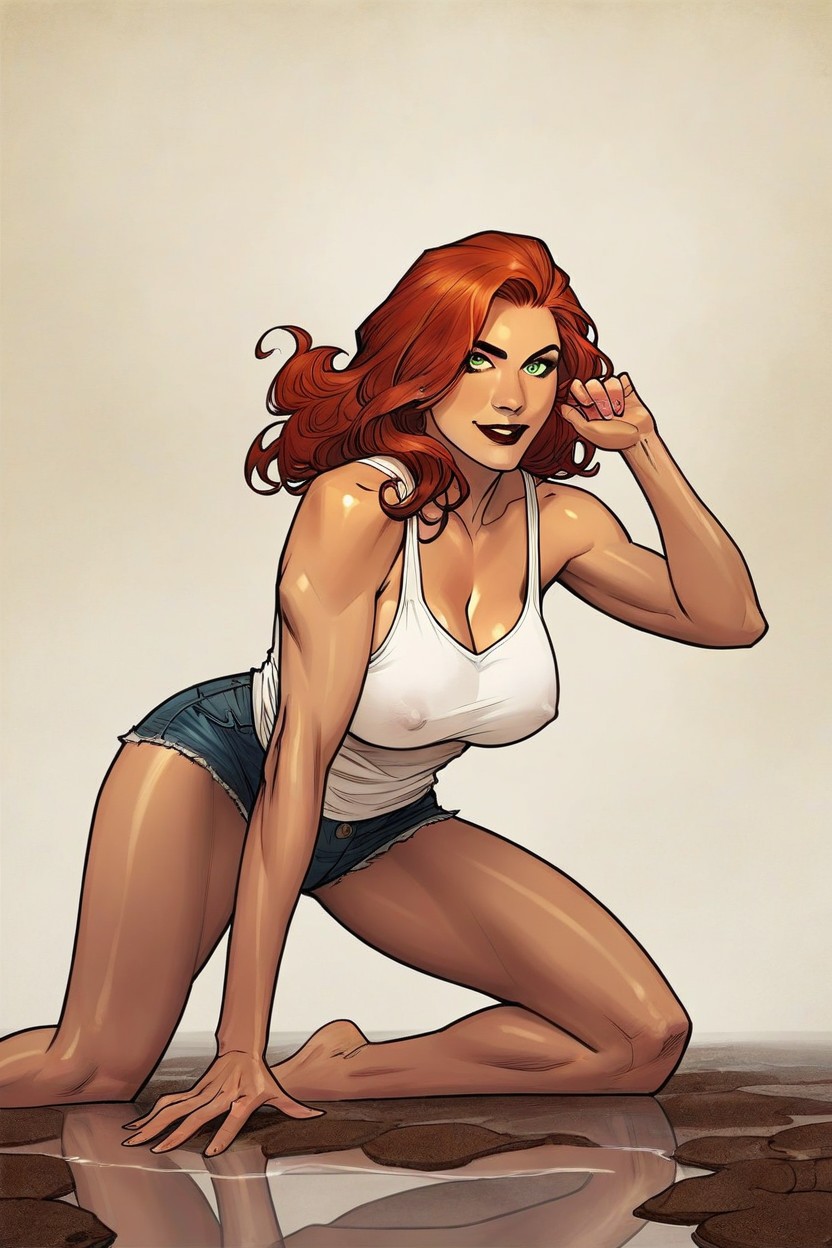Sensual Pin Up Pose, Sexy Legs, Detailed Face Hentai AI Porn