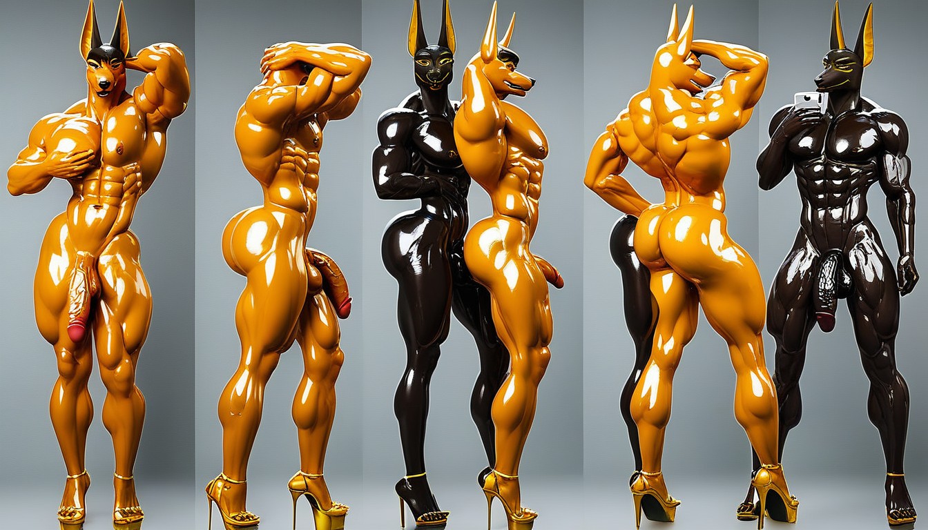 Veiny, Spreading Ass, Anubis Furry AI Porn