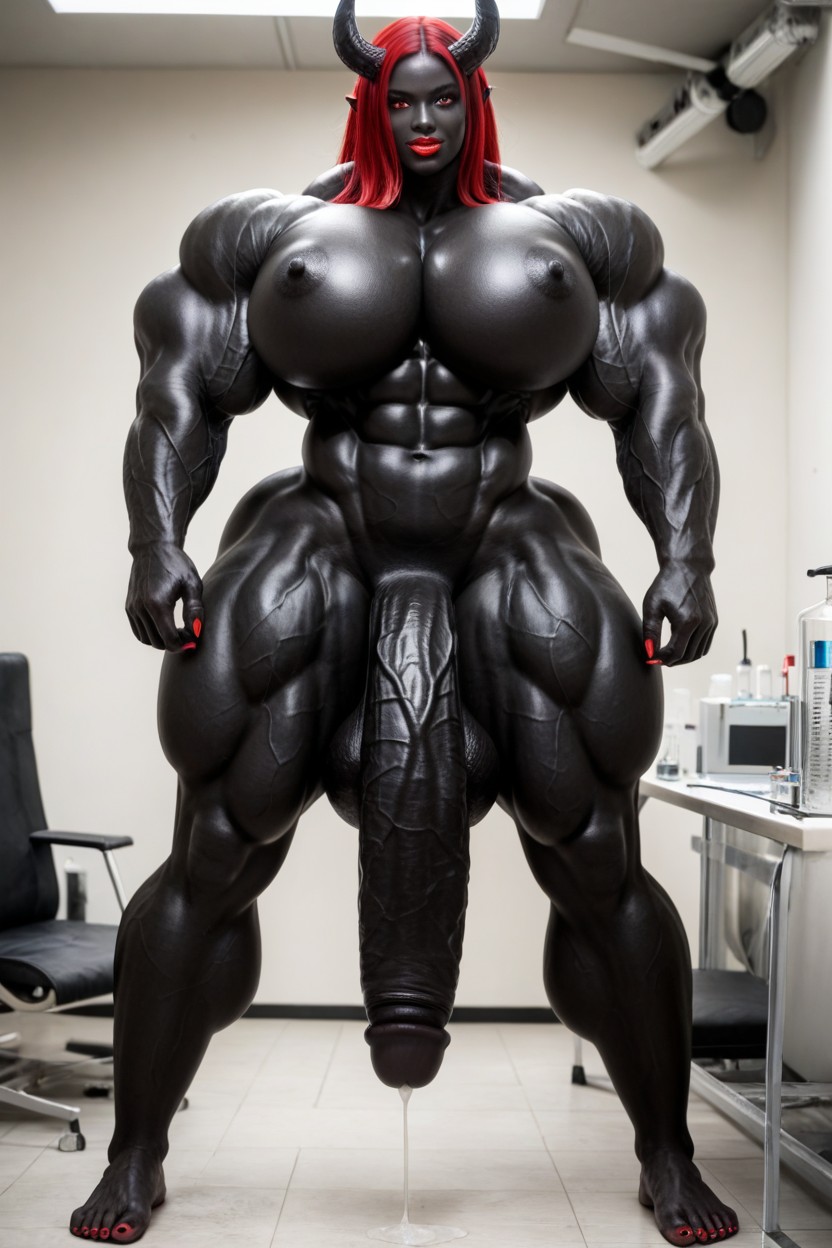 Extremely Swollen Veins, Venom Futanari, Bodybuilder Shemale AI Porn