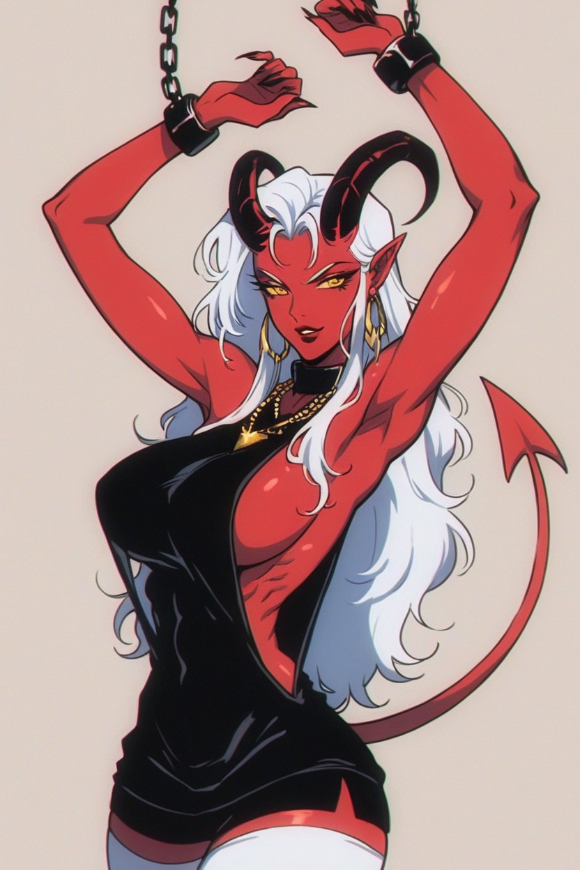 Shackles On Wrists, Royal Demon Succubus, Royal Golden Earrings Hentai AI Porn