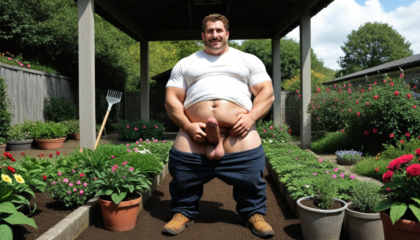 Garden, Standing, Outside The House AI Gay Porn