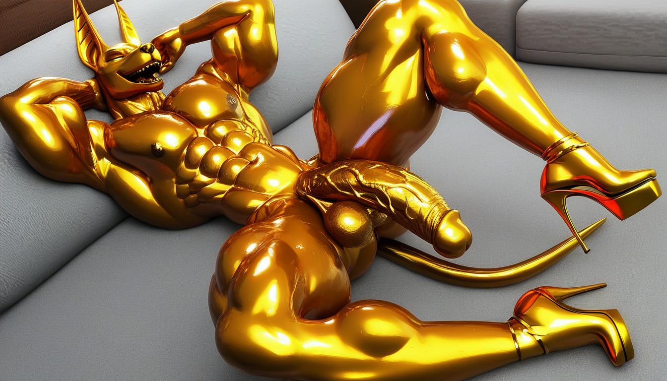 Muscular, Corset, Glistening Furry AI Porn