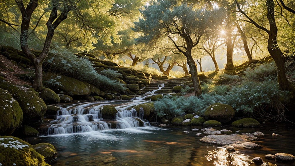 Naiads Shimmer In The Water, Dawn, Mythological AI Porn