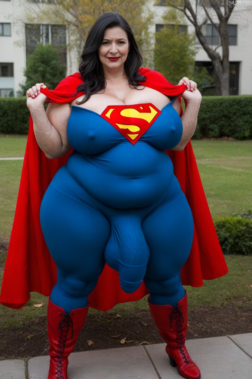 Superman Logo, Cosplay, Black Hair AI Porn