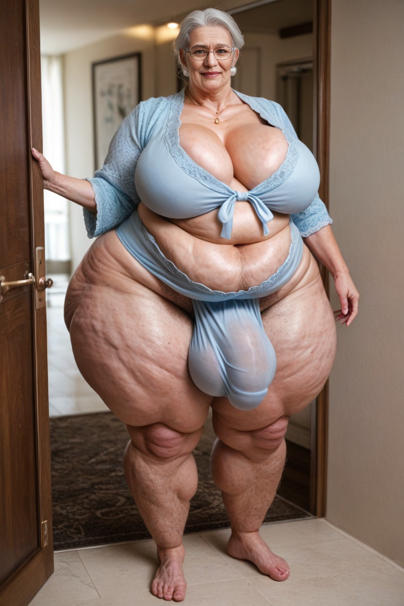 Gigantic Arm Muscles, Big Belly, Cellulite Legs AI Porn