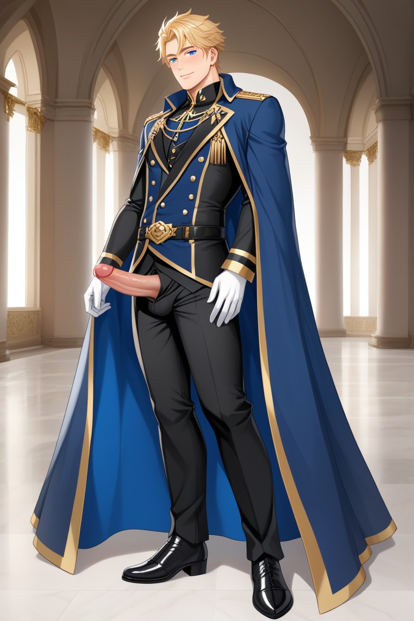 Standing Elegantly, Medium Penis Size, Tall Height AI Gay Porn