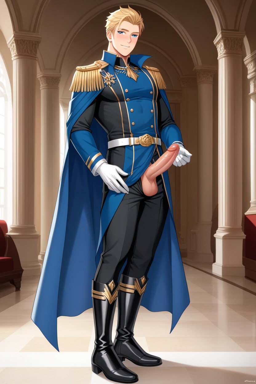 Standing Elegantly, Medium, Muscular Body AI Gay Porn