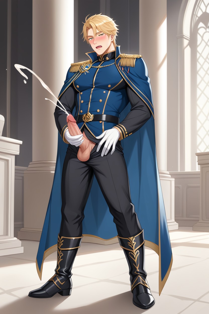 Cumshot, Royal Cape, Medium Penis Size AI Gay Porn