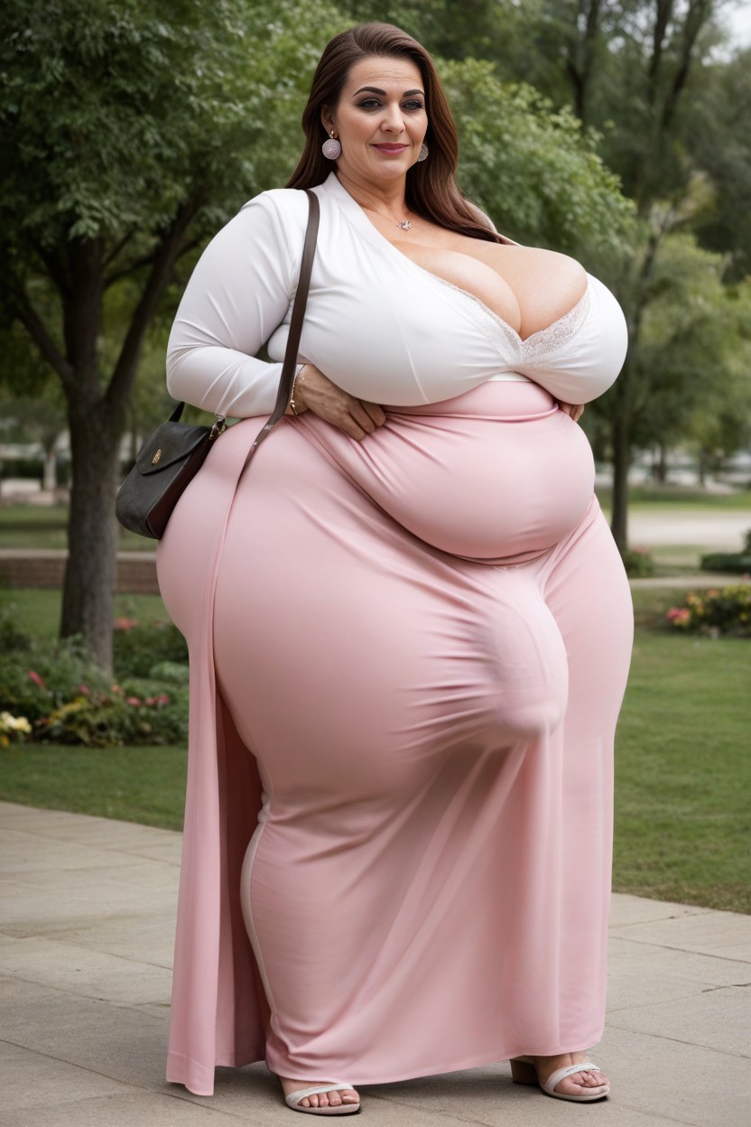 Thick Thighs, Gigantic Saggy Breast, Beautiful Make Up AI Porn