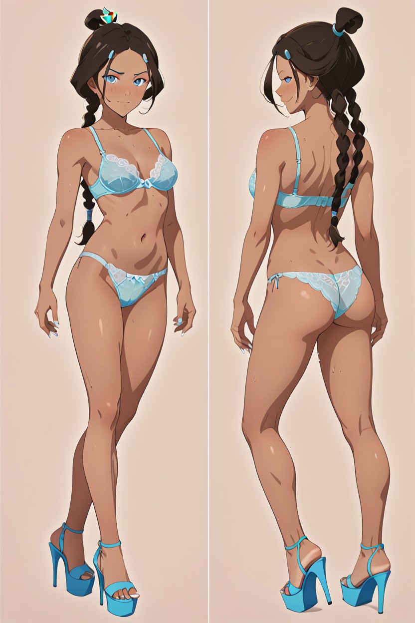 Dark Skin, Sweatydark Skin, Multiple Facial Expressions Hentai IA
