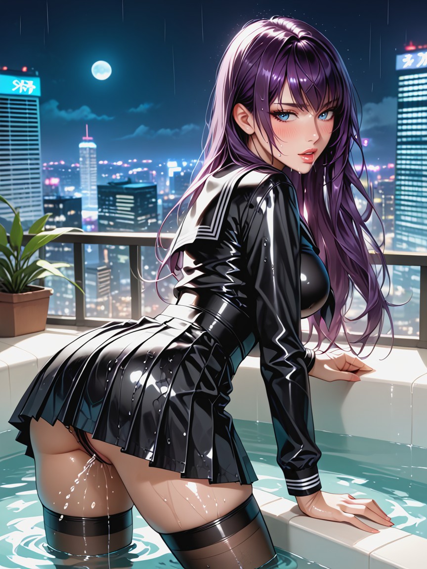 Wet Clothes, Horny, Drooling Hentai AI Porn