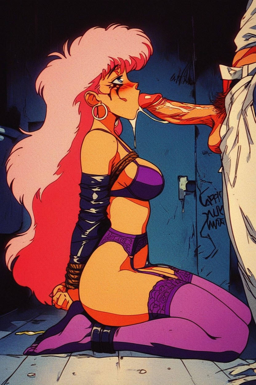 Drooling, Pink Hair, Full Body AI Porn