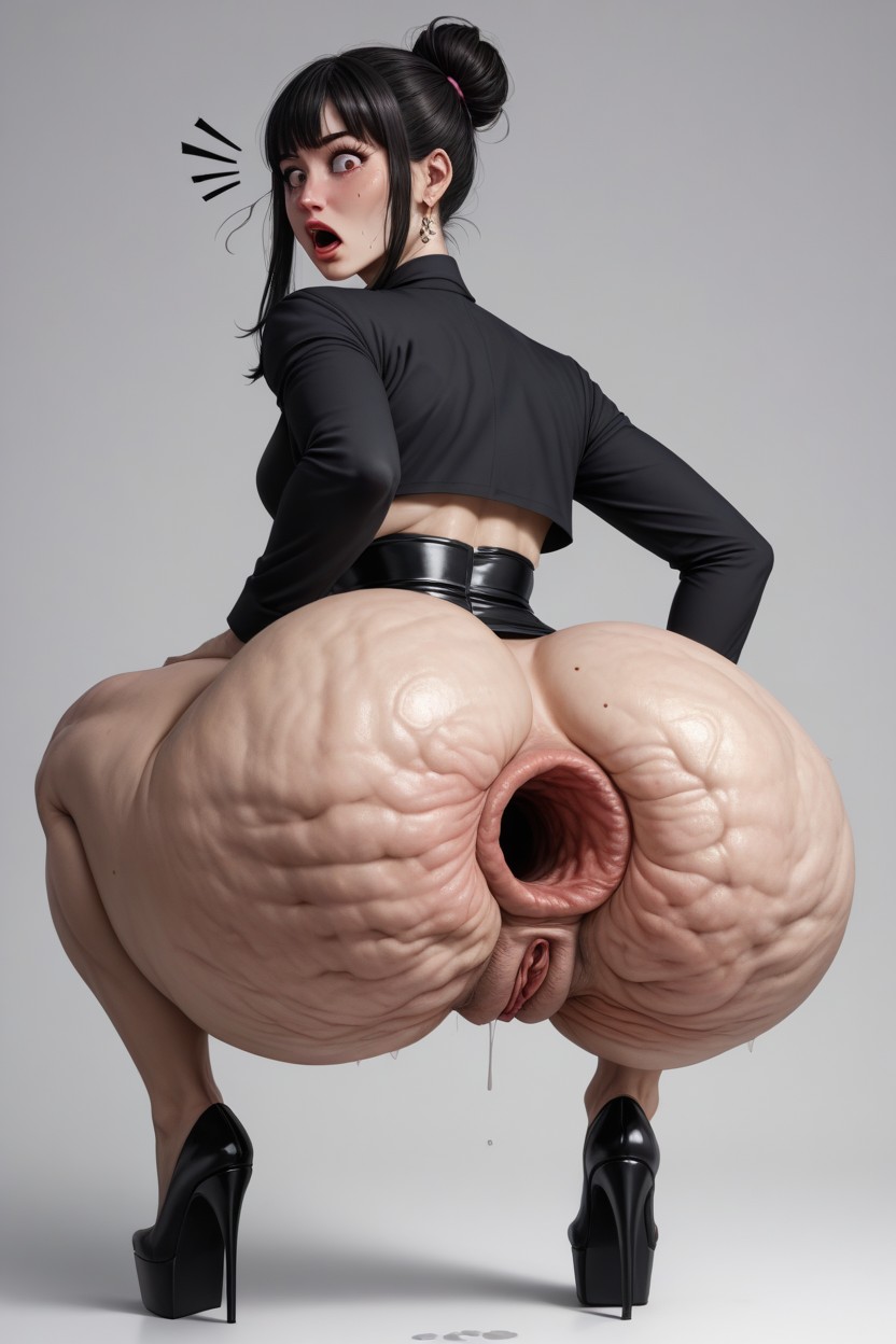 Cellulite, Round Ass, Extremely High Waist AI Porn