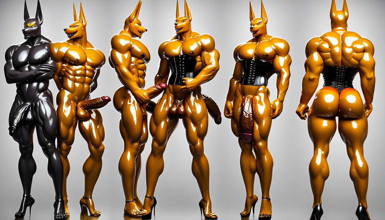 Oiled Skin, Silver Goo, Oiled Skin Furry AI Porn