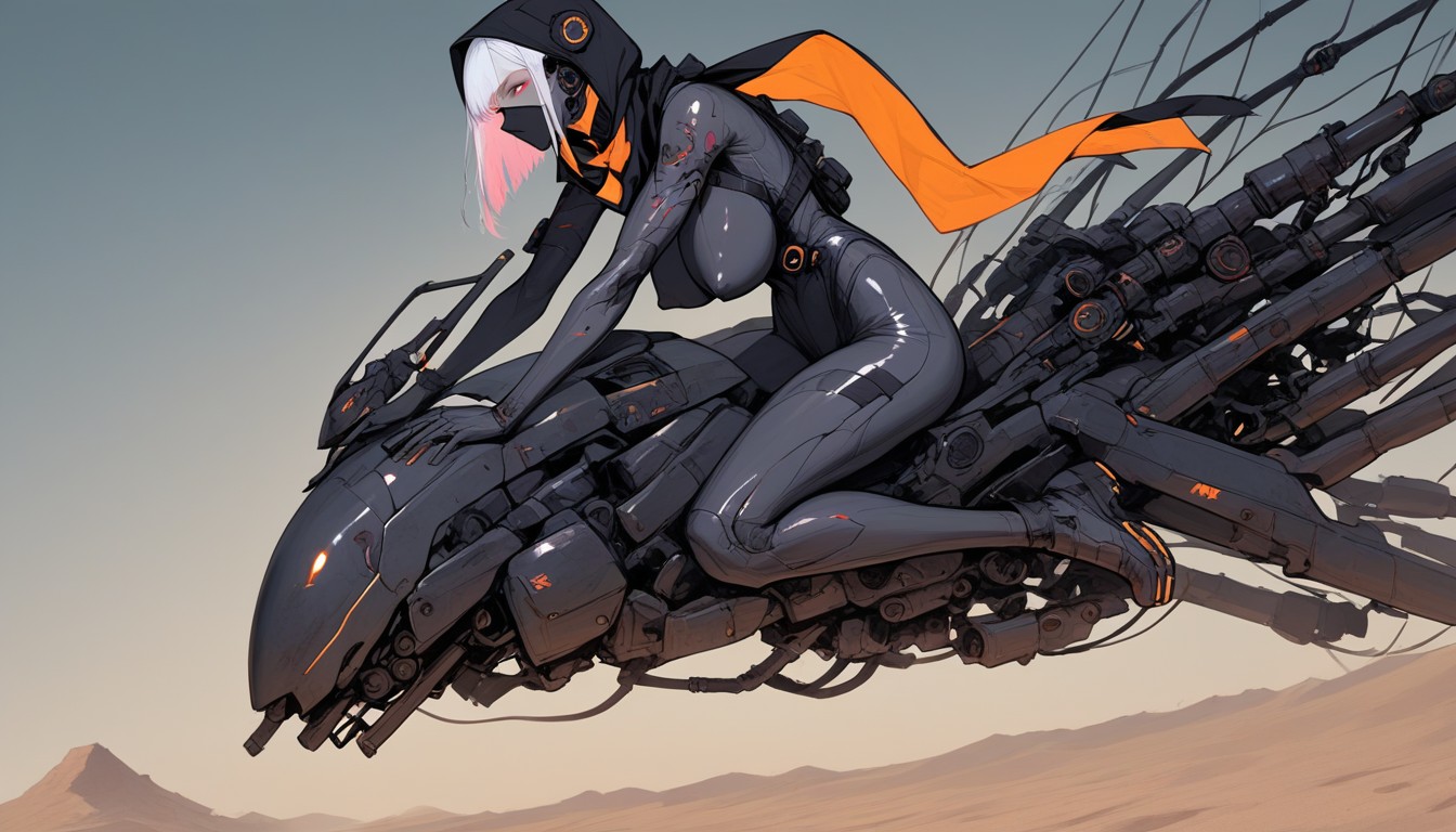 Wearing Mask, Large Dark Areola, Lucy From Cyberpunk Hentai AI Porn