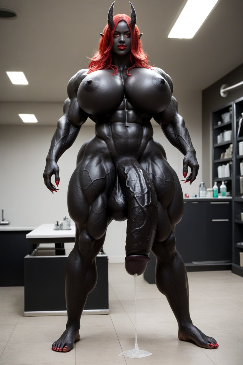 Gigantic Tits, Exaggerated Big Butt, Black Cock Bigger Than Body Shemale AI Porn