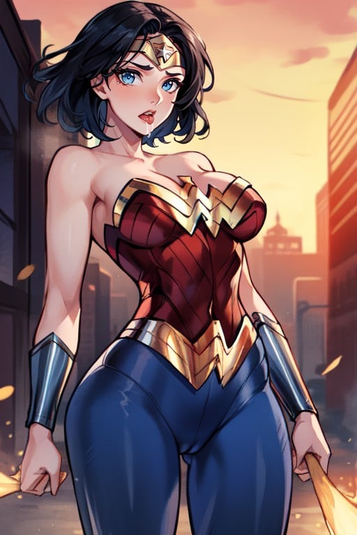 Looking At Viewer, One Breast Exposed, Yellow Cloak Hentai AI Porn