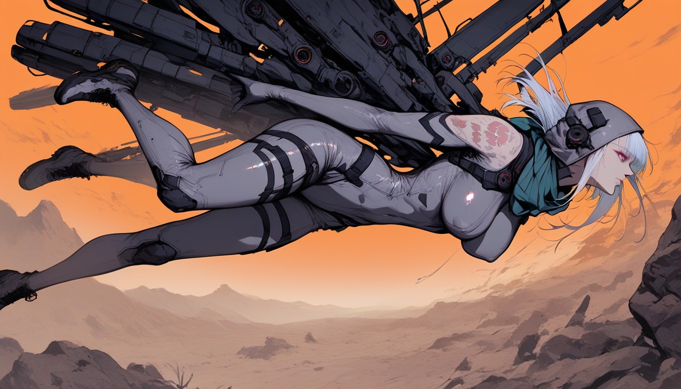 Bulky Armored Frame, 25+, Post-apocalyptic Bodysuit Hentai AI Porn