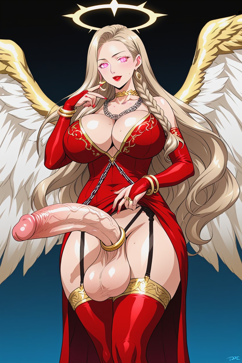Earrings, Wild Hair, Garter Straps Shemale AI Porn