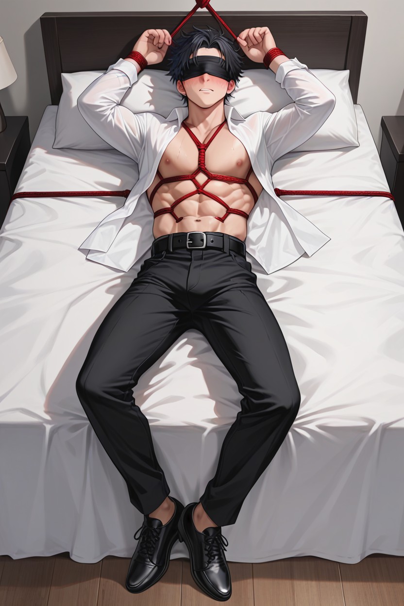 Anime-like Hair Style, Slightly Puffy Top Of Head, Bangs Slightly Swept To The Sides AI Gay Porn