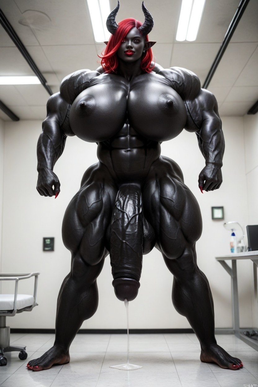 Ultra Muscular, Thick Thighs, Impossibly Gigantic Black Cock ニューハーフAIポルノ