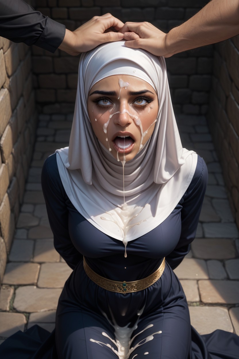 Extremely Teary Eyes, Indian, Cum On Breast AI Porn