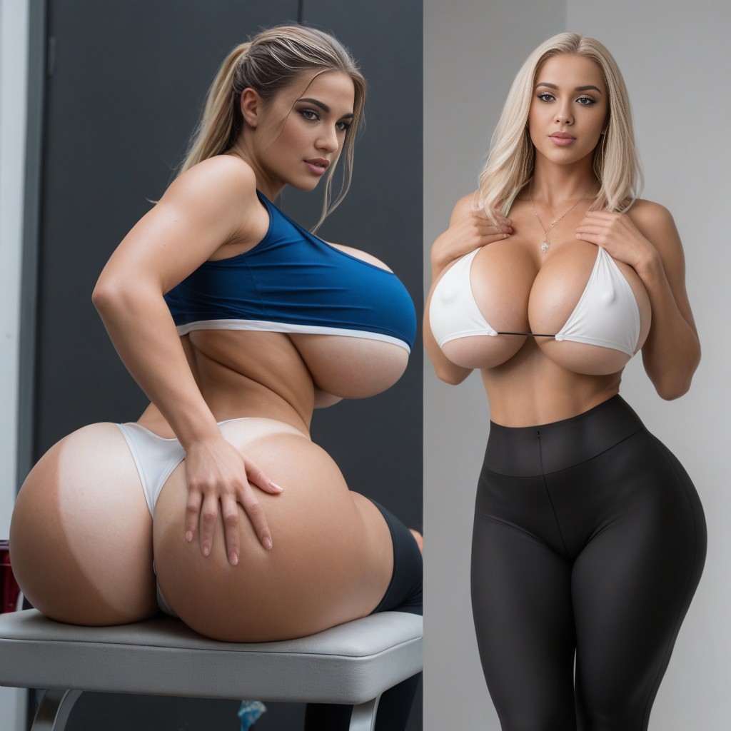 Tan Lines, Blue Eyes, Rounded Ass AI Porn