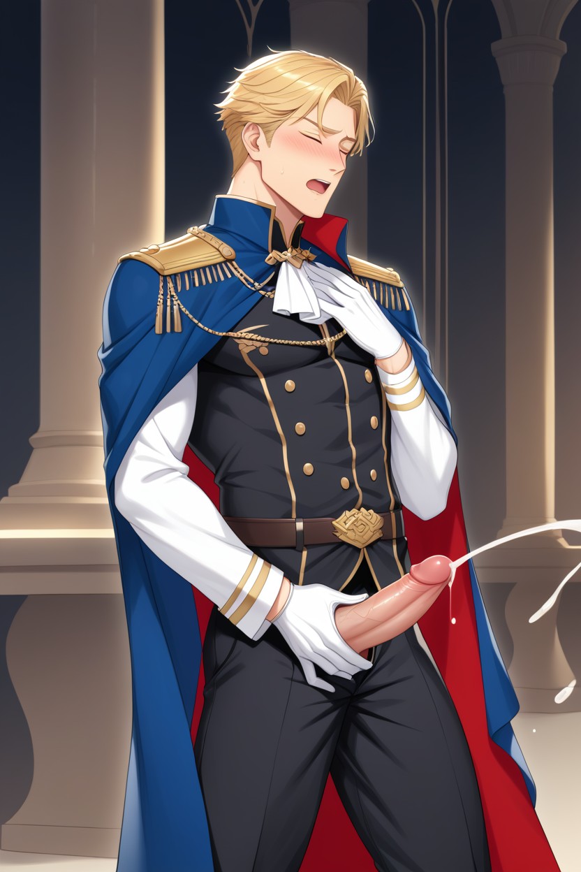 Medium Penis Size, Tall Height, Intense Blushing AI Gay Porn