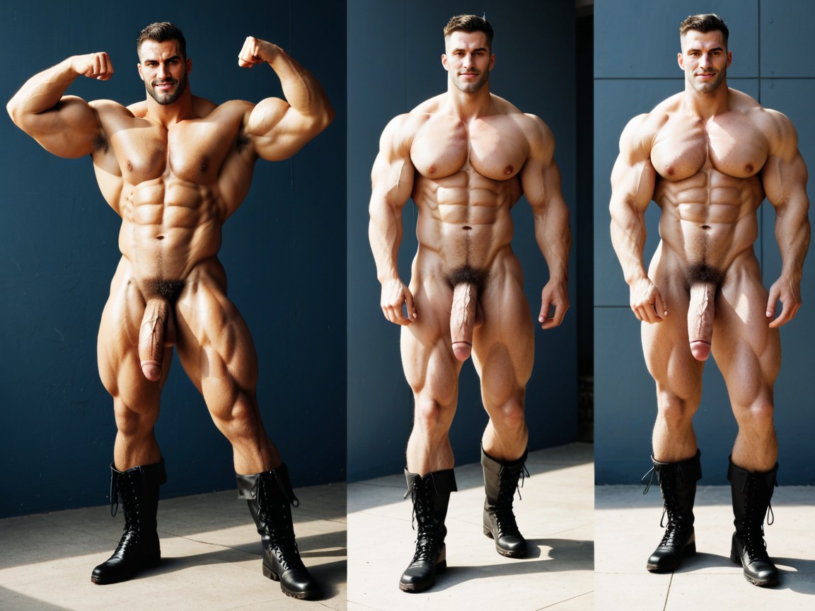 Looking At Viewer, Multiple Views, Buzzcut AI Gay Porn