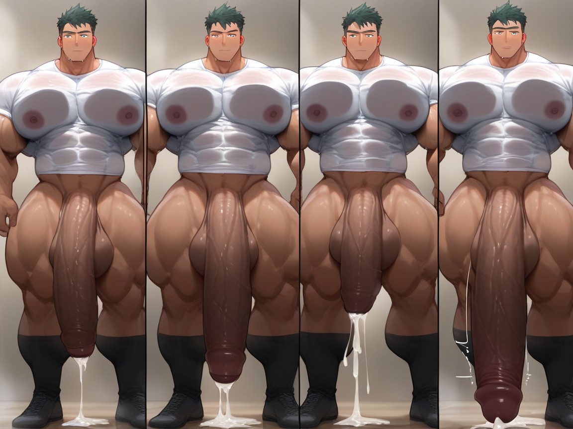 Muscular, Multiple Angles, Dripping Precum AI Gay Porn