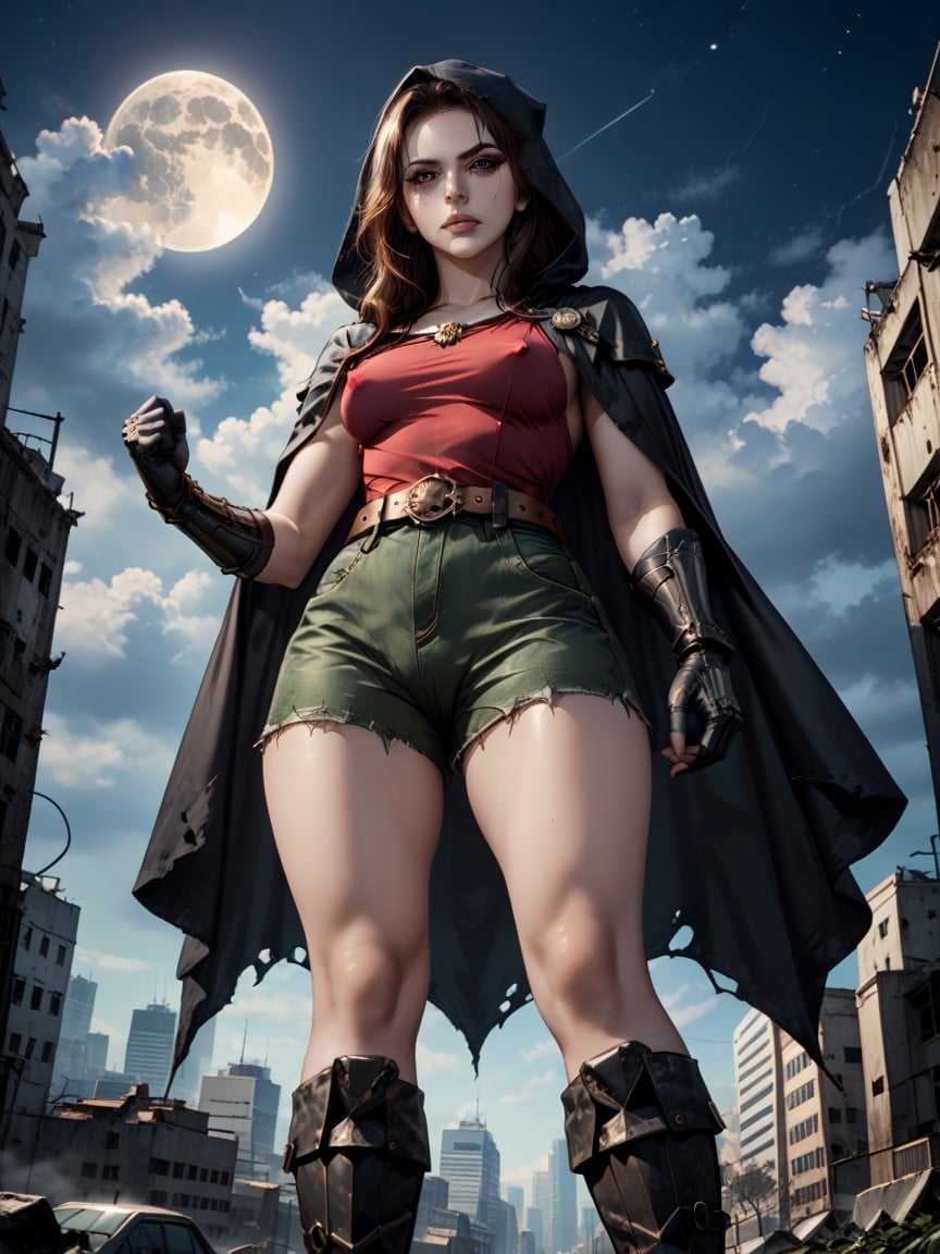 Moon Behind Cloud, Black Armoured Boots, Front View Hentai AI Porn