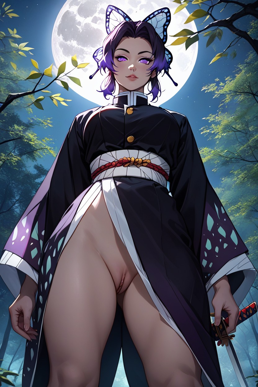 Dull Light, In Forest, Dimly Lit Hentai AI Porn