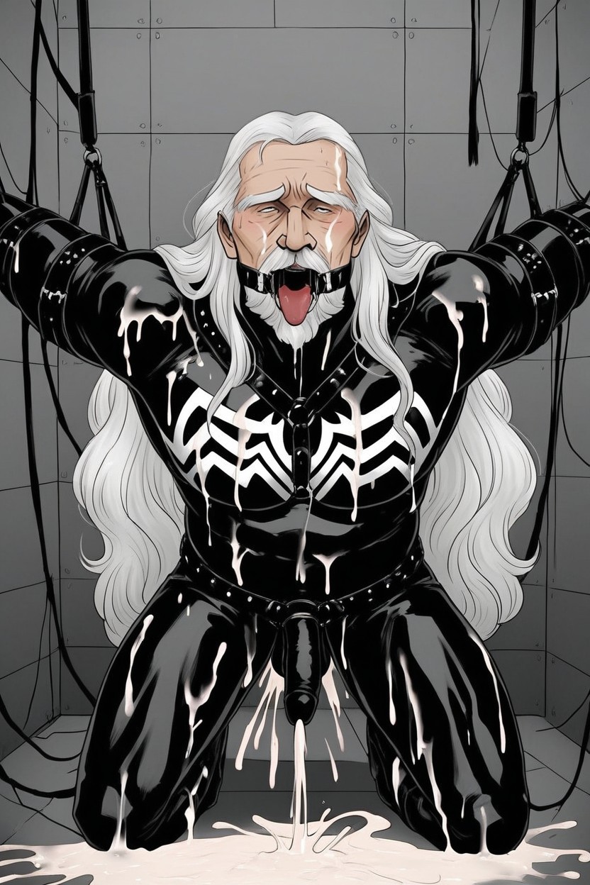 Shibari, Black Penis, Long Beard AI Gay Porn