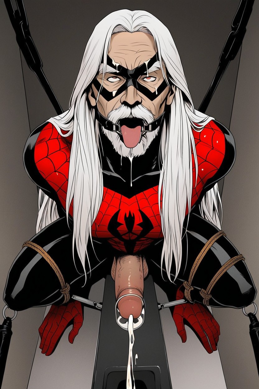 Shibari, Super Hero, Gagged AI Gay Porn