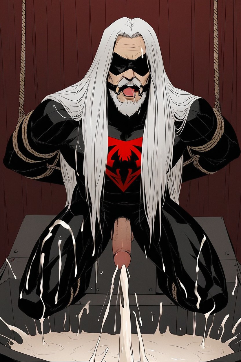 Nose Hooks, Arms Spread, Hanging Grandpa AI Gay Porn