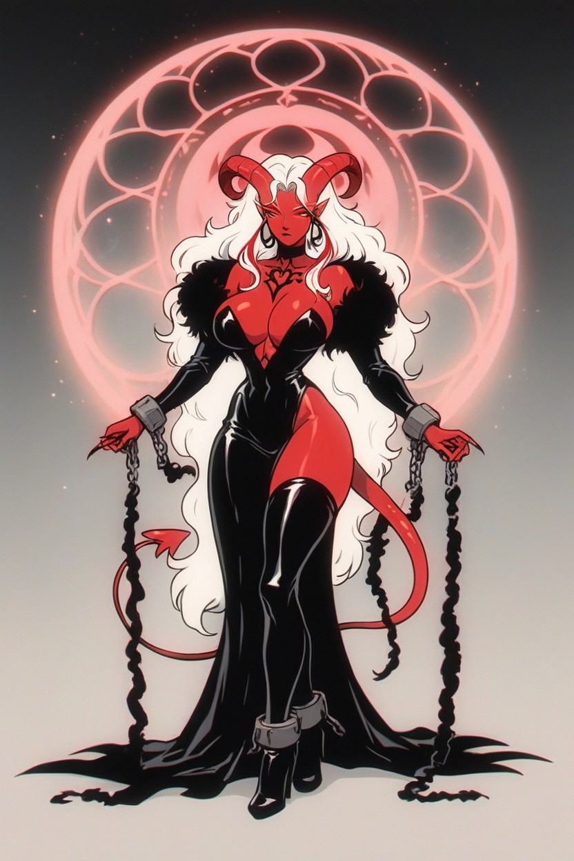 Wide Hips, Royal Demon Succubus, Red Hair Highlights Hentai AI Porn