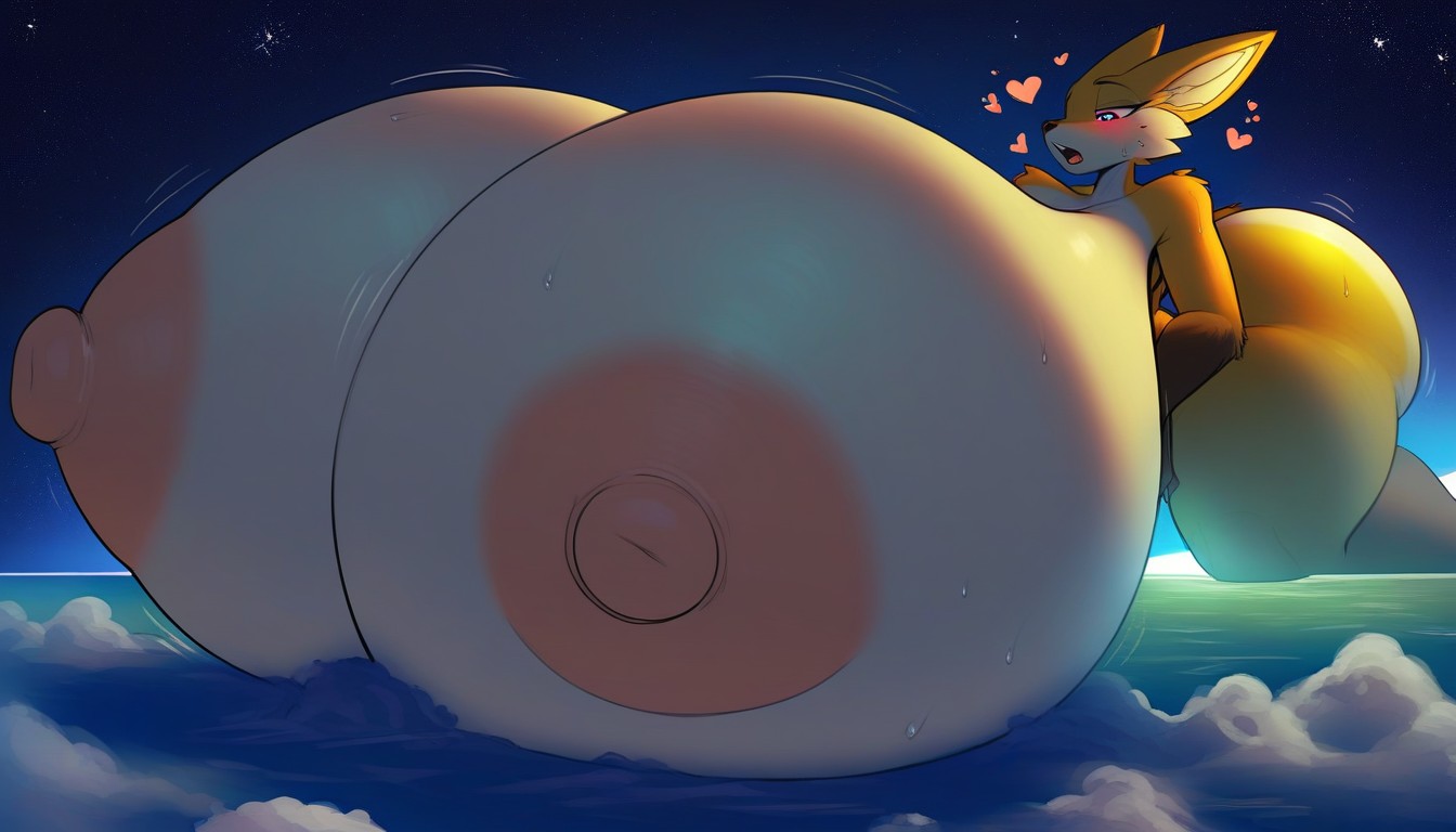 Macro, Concave Ground, Breasts Twice As Big As Body Furry AI Porn