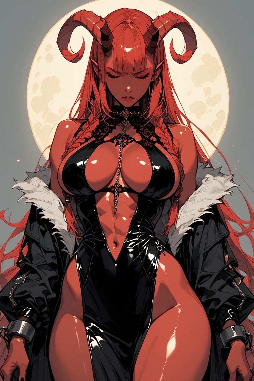 Red Skin, Succubus, Wasp Waist Hentai AI Porn
