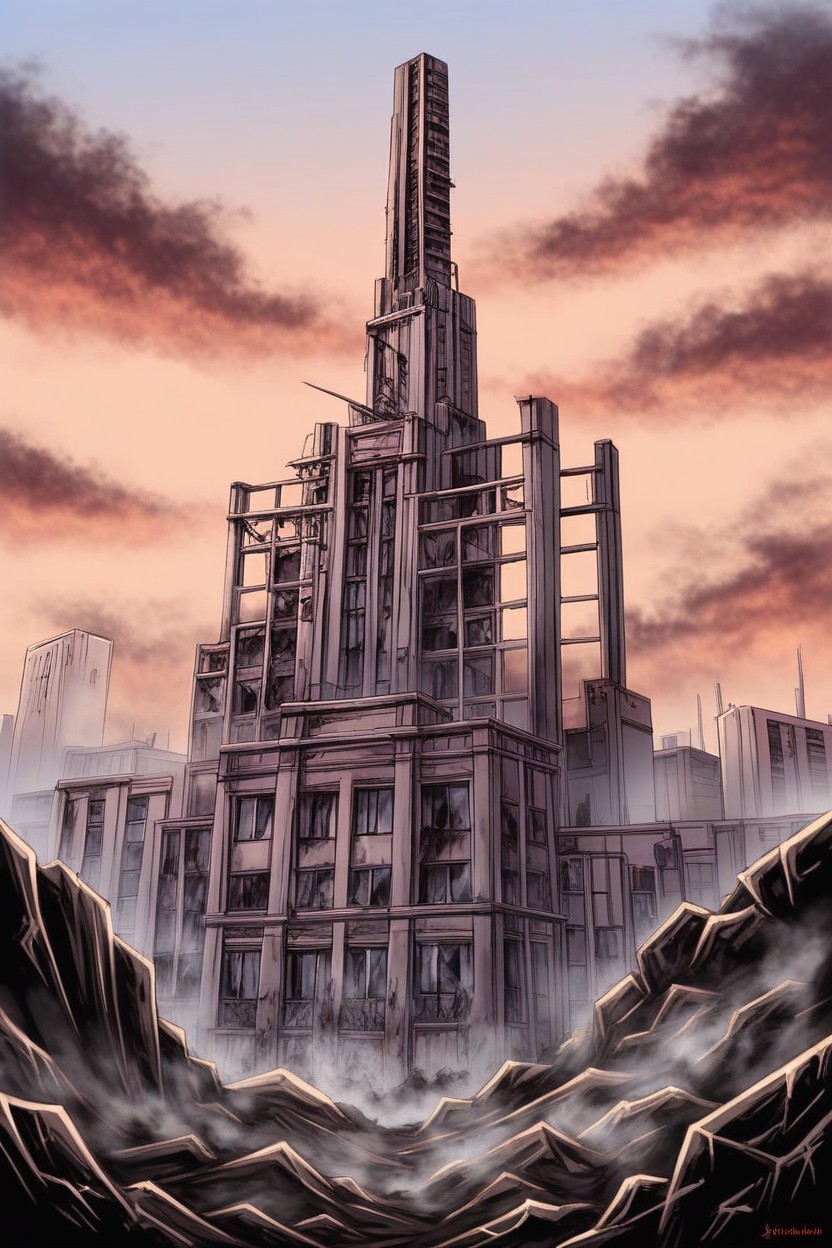 Shrouded In A Thick, Desolate Cityscape Stretching To The Horizon, Riped Clothes AI Porn