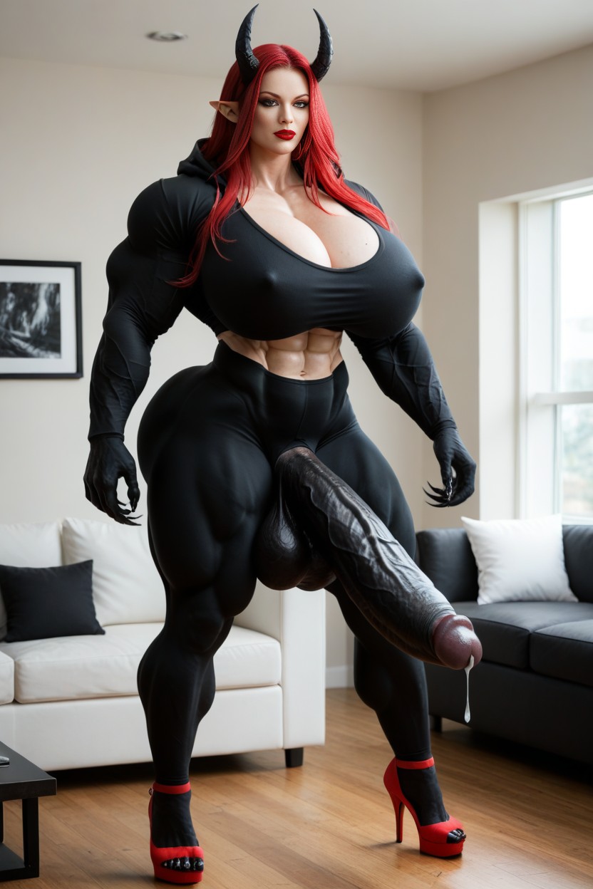 Full Body, Black Cock Is Too Big, Leggings Shemale AI Porn