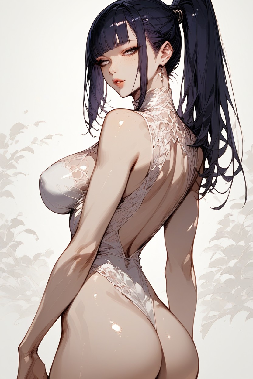 Back View, Bitting Lips, Thick Lips Hentai AI Porn