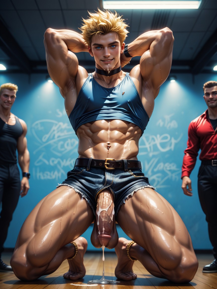 Very Short Hair, Sweaty, Side View AI Gay Porn