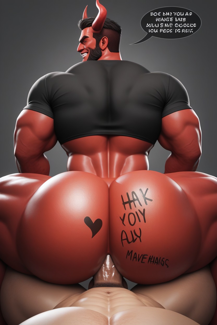 Male Only, Bottom Killing The Top With His Hole, Smug Expression AI Gay Porn