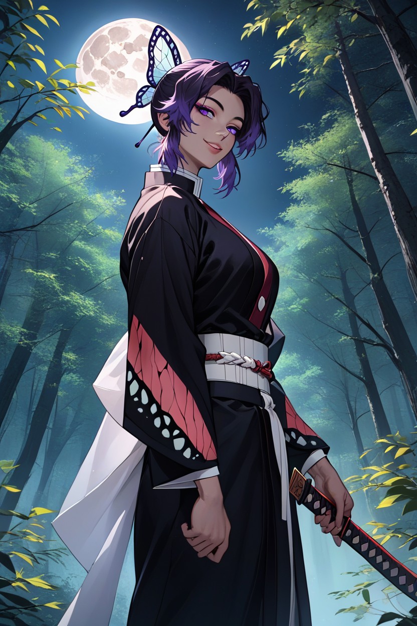 Perfect Body, Grinning, Side View Hentai AI Porn