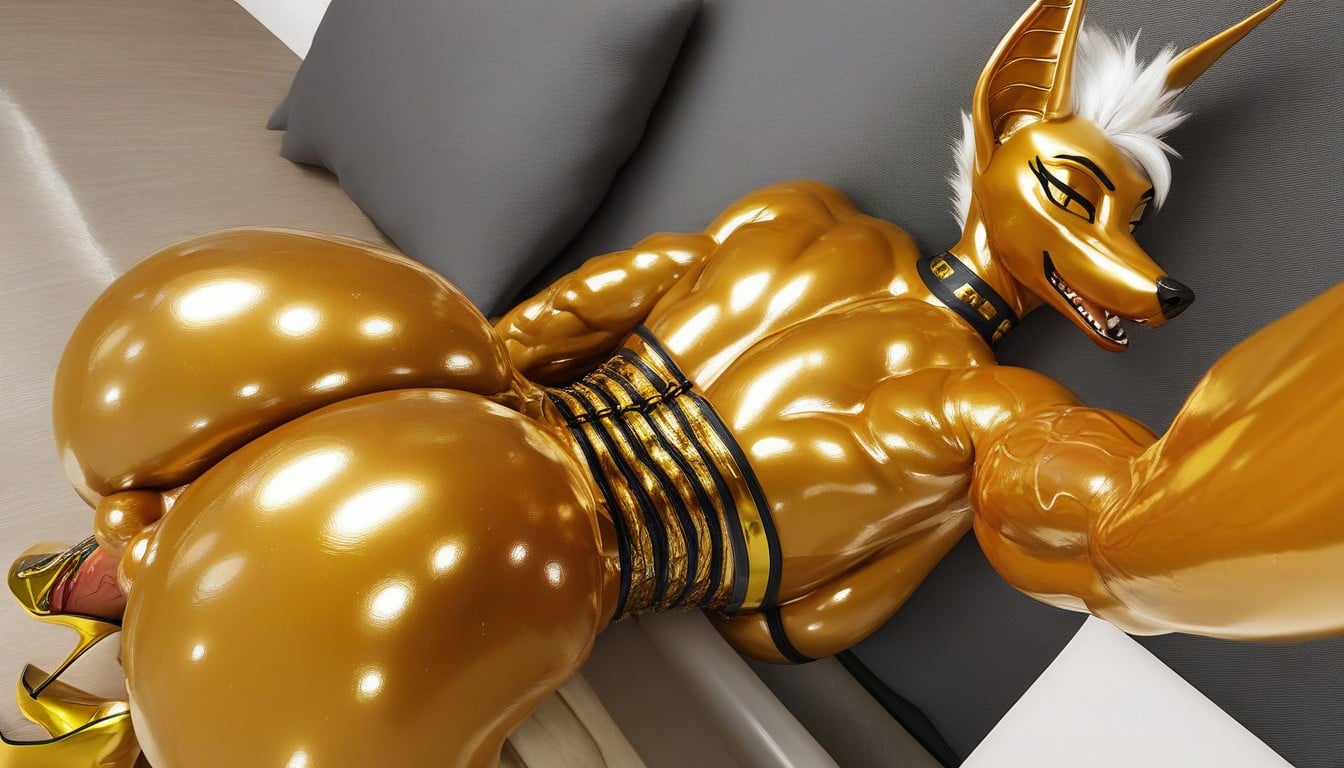 Veiny Abs, Glistening, Vascular Furry AI Porn