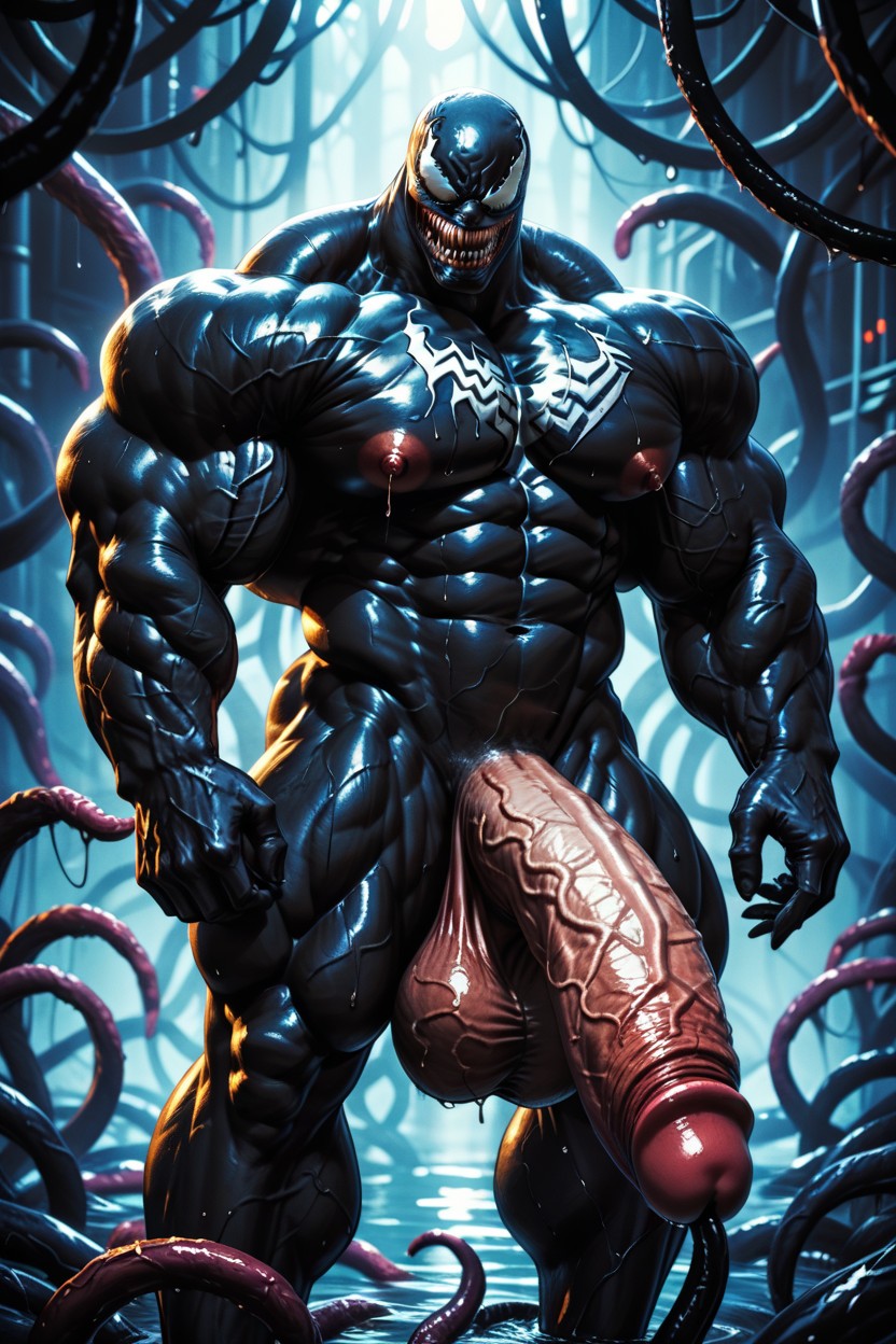 One Muscular Man, Roll Around Penis, Humongous Penis AI Gay Porn