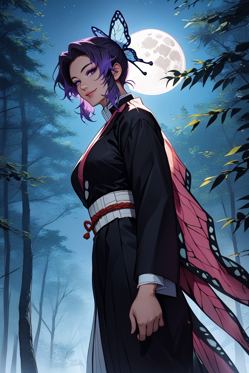 Samurai, Moon, Medium Breast Hentai AI Porn
