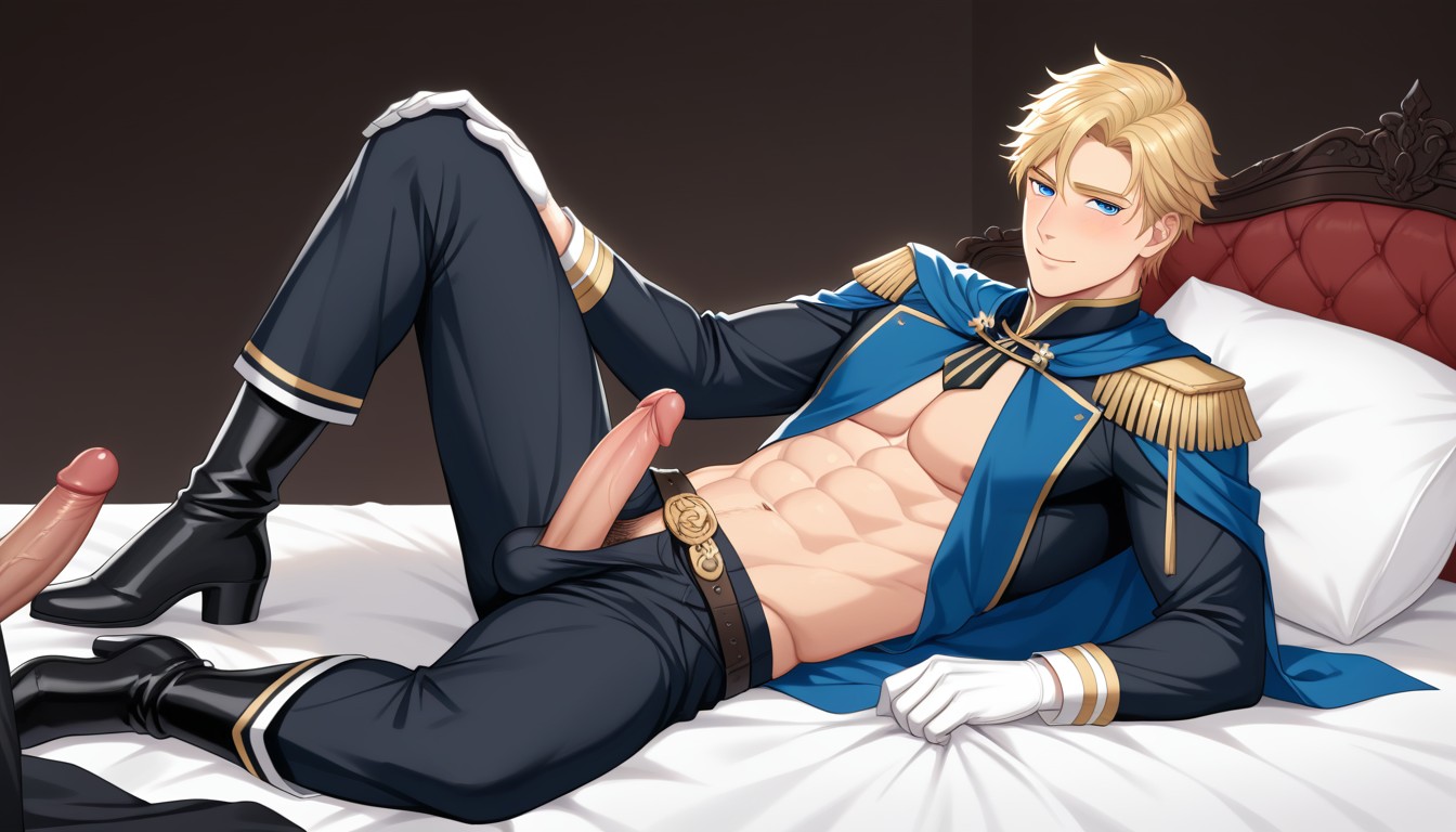 Long Sleeves, Blonde Hair, Open Fly AI Gay Porn
